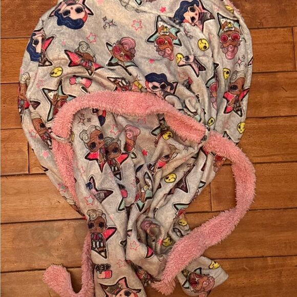 LOL Surprise Robe Size S Attached Belt Pink Multicolor - Picture 3 of 4